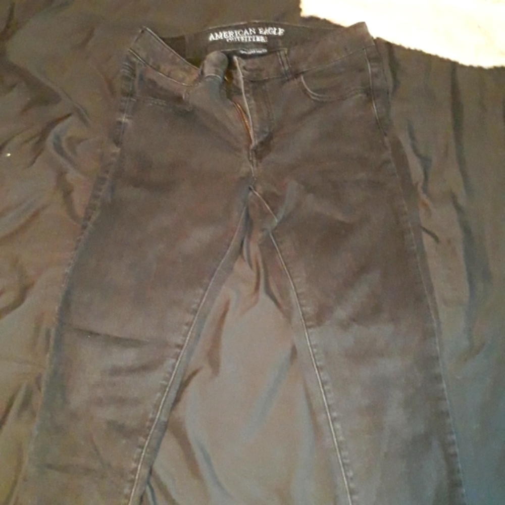 American Eagle Jean Leggings, Black, Size 8 long